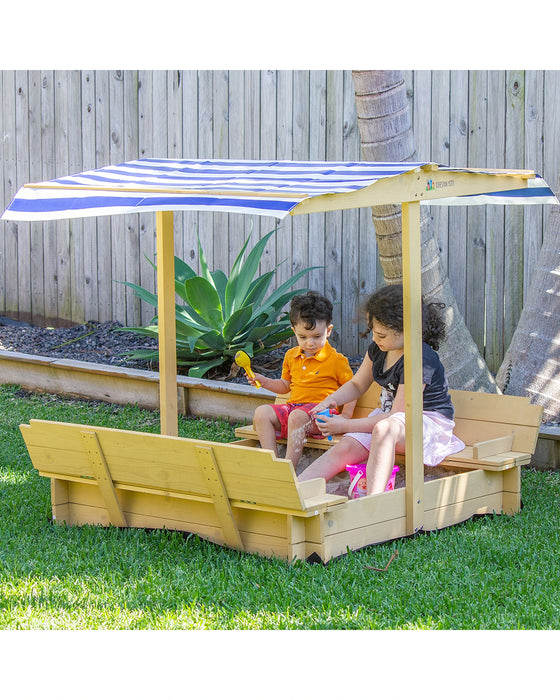 Lifespan Kids Skipper 2 Sandpit with Blue and White Canopy