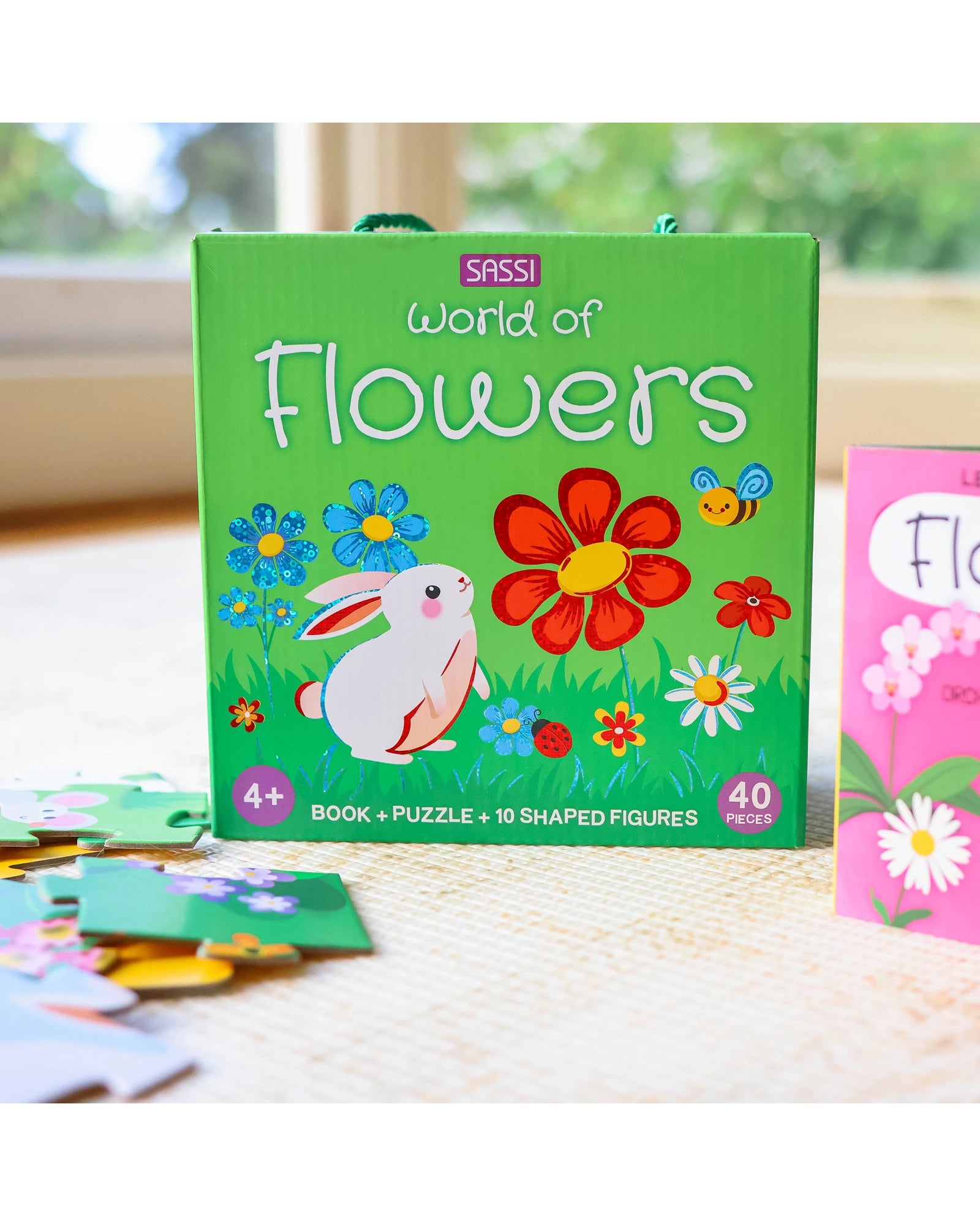 Sassi Learn all about The Flowers 3D Puzzle and Book Set 40 Pieces