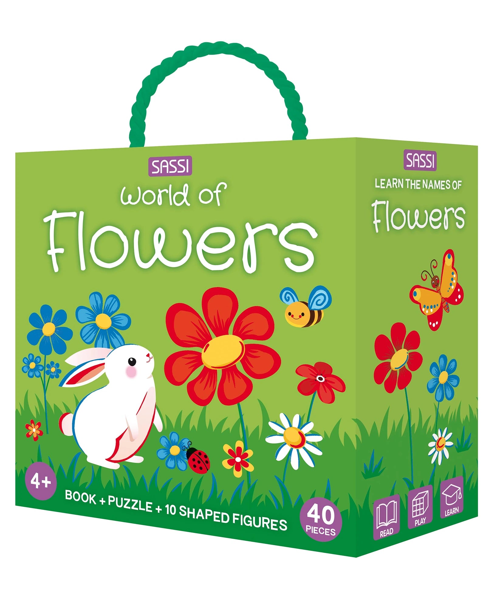 Sassi Learn all about The Flowers 3D Puzzle and Book Set 40 Pieces