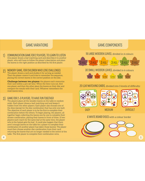 Sassi Leaves and Colours Memory Matching Game