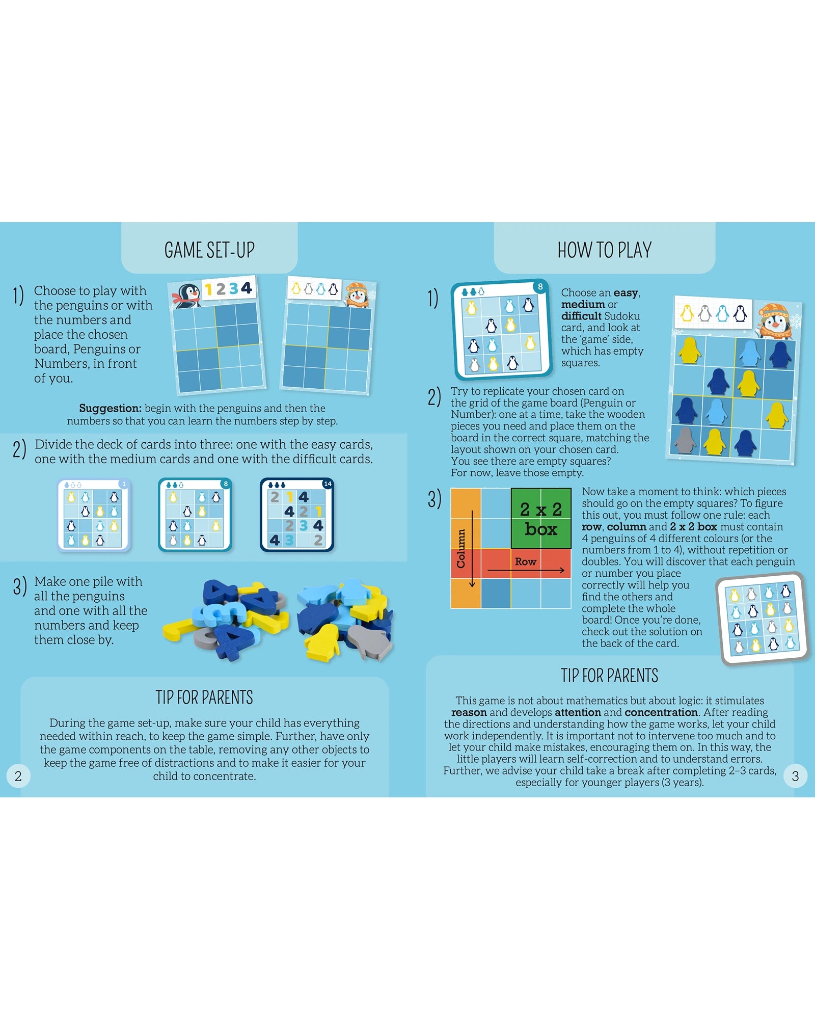 Sassi Penguins and Numbers Memory Matching Game