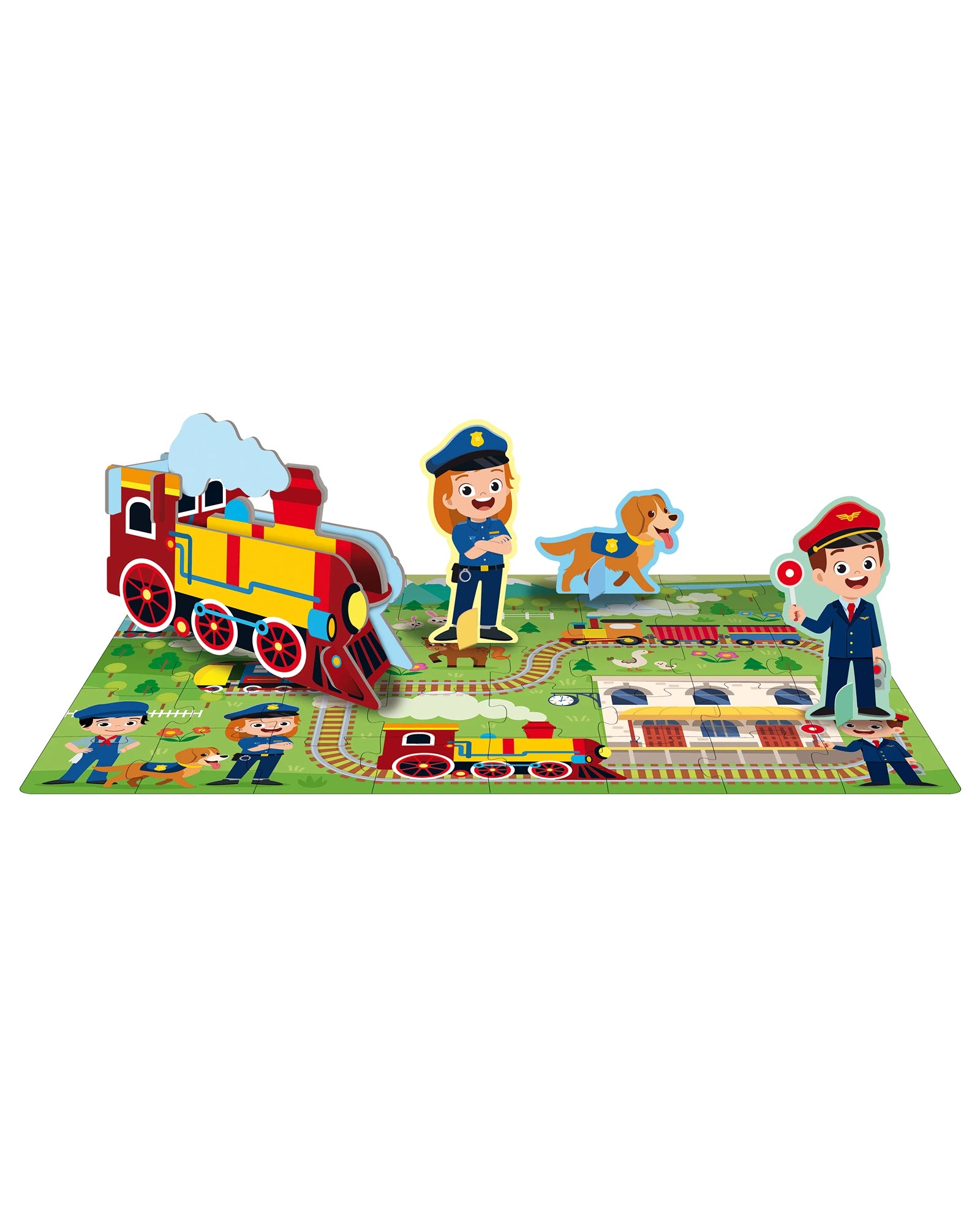 Sassi Trains 3D 40 Piece Puzzle and Book Set