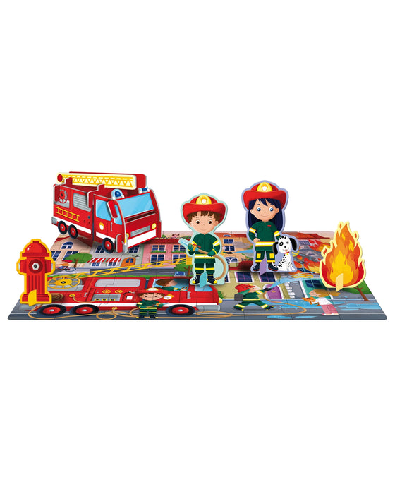 Sassi Firefighters 3D 40 Piece Puzzle and Book Set