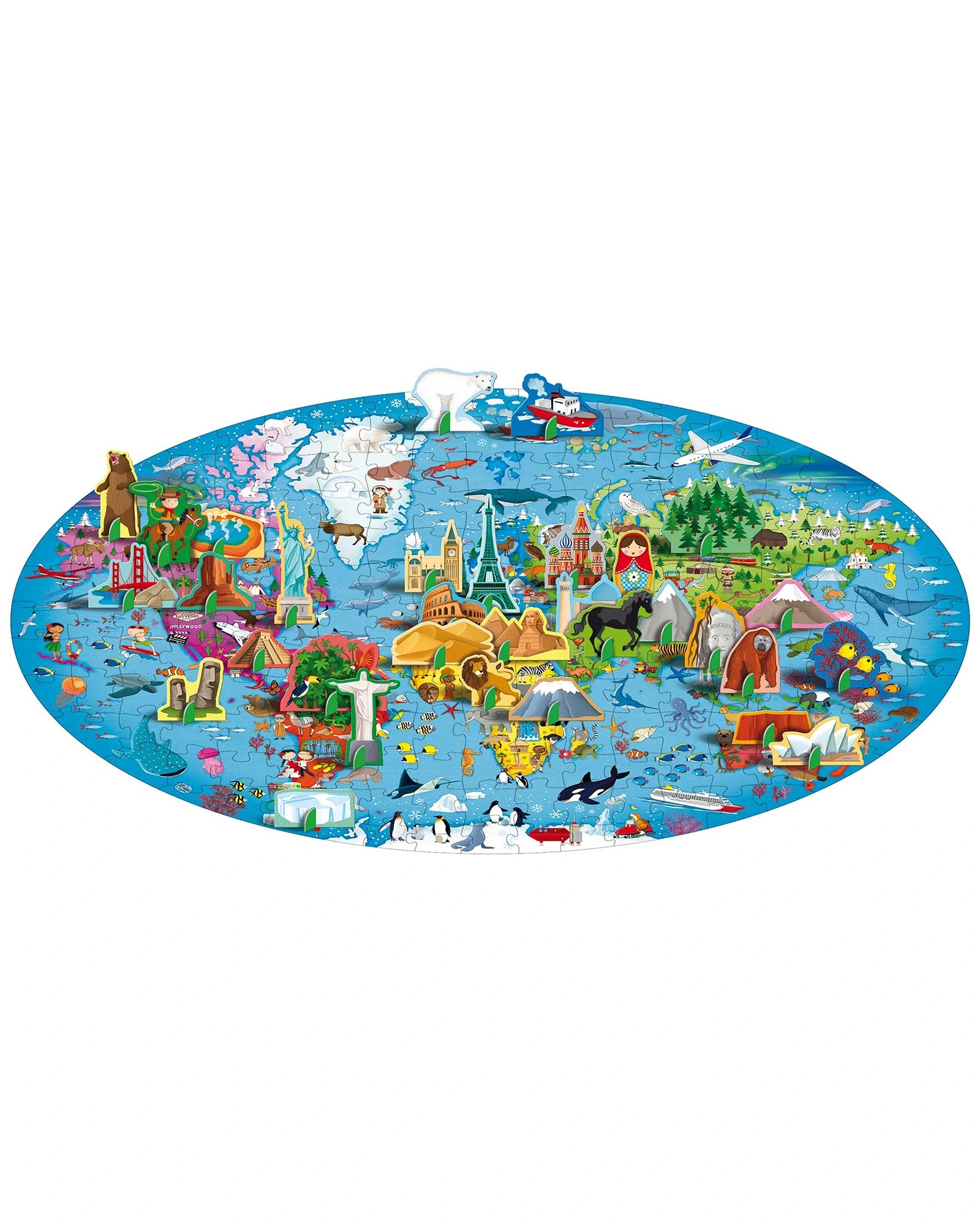 Sassi Travel Learn Explore The Earth 200-piece Puzzle & Book Set