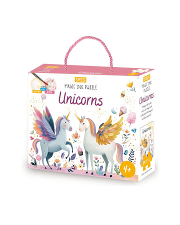 Sassi Magic Water Puzzle & Book Set - Unicorns