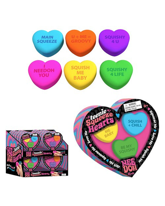 NeeDoh Teenie 3pk Squeeze Hearts - Assorted