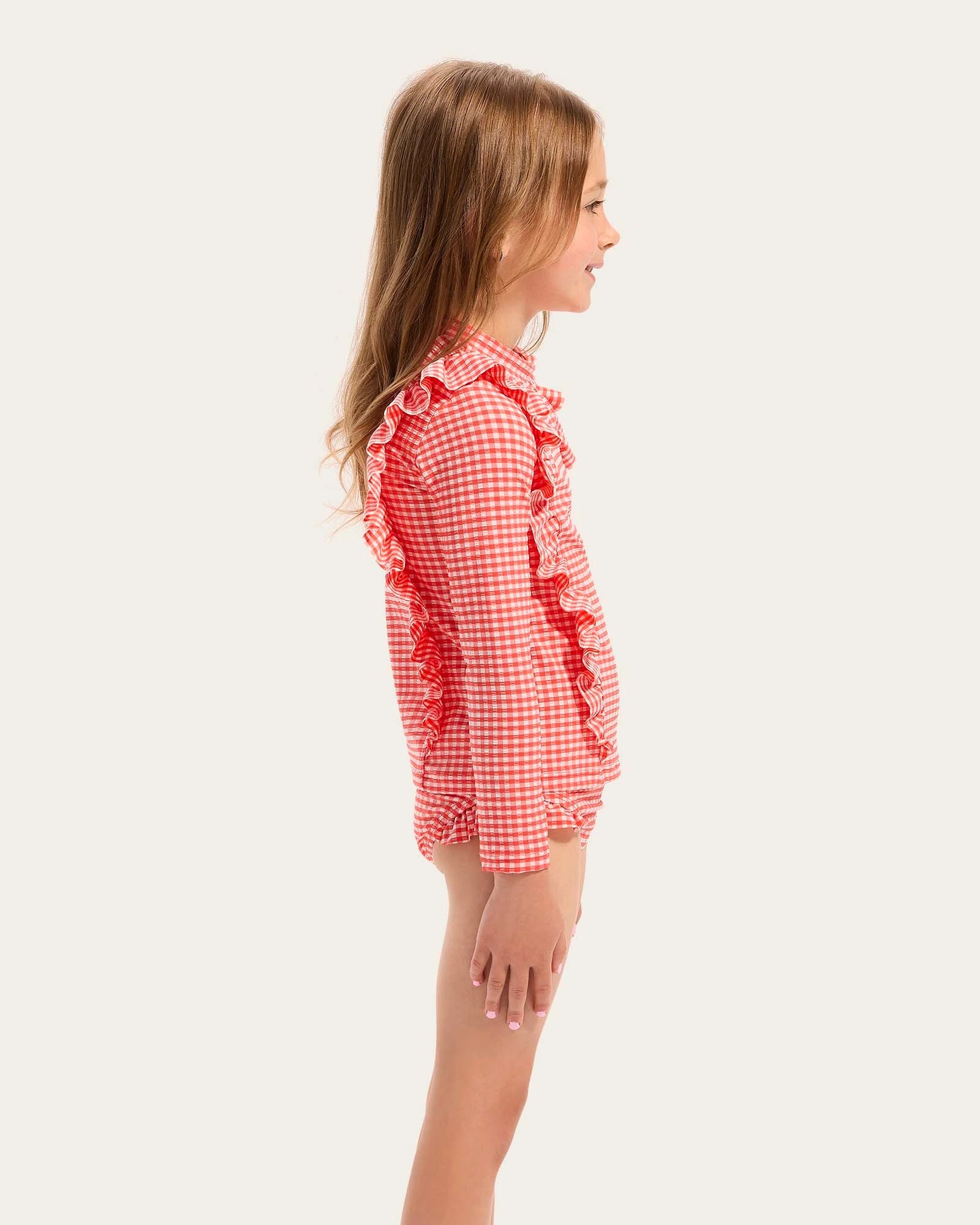 Gingham Rash Set - Melon - Size 3