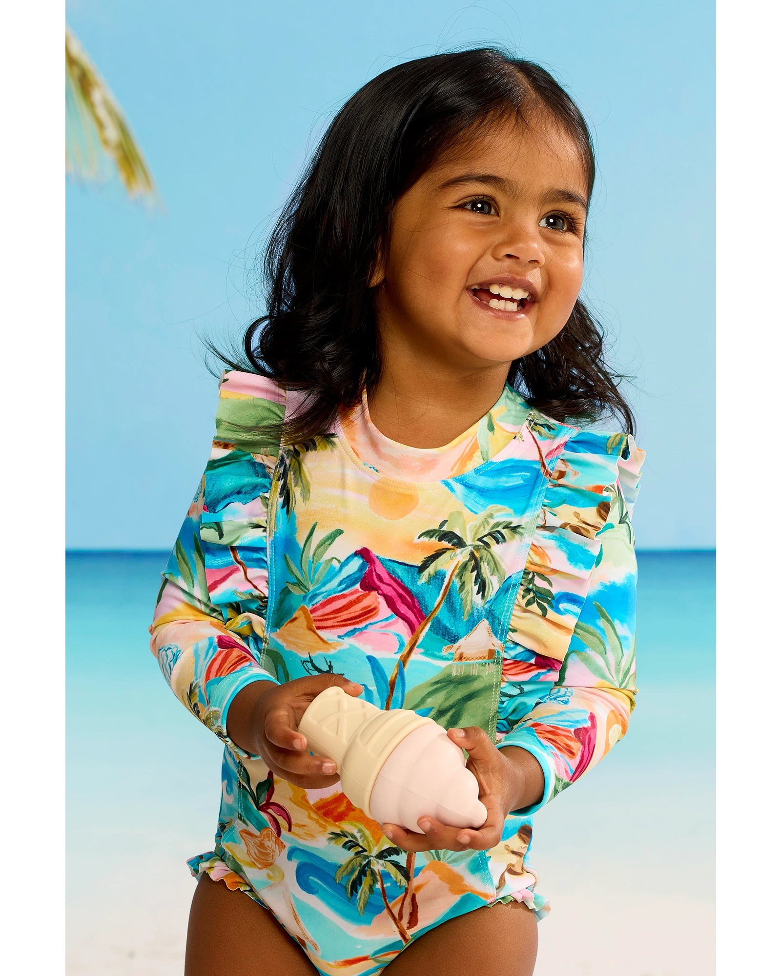 Seafolly Kids South Pacific Frill One Piece Sunsuit