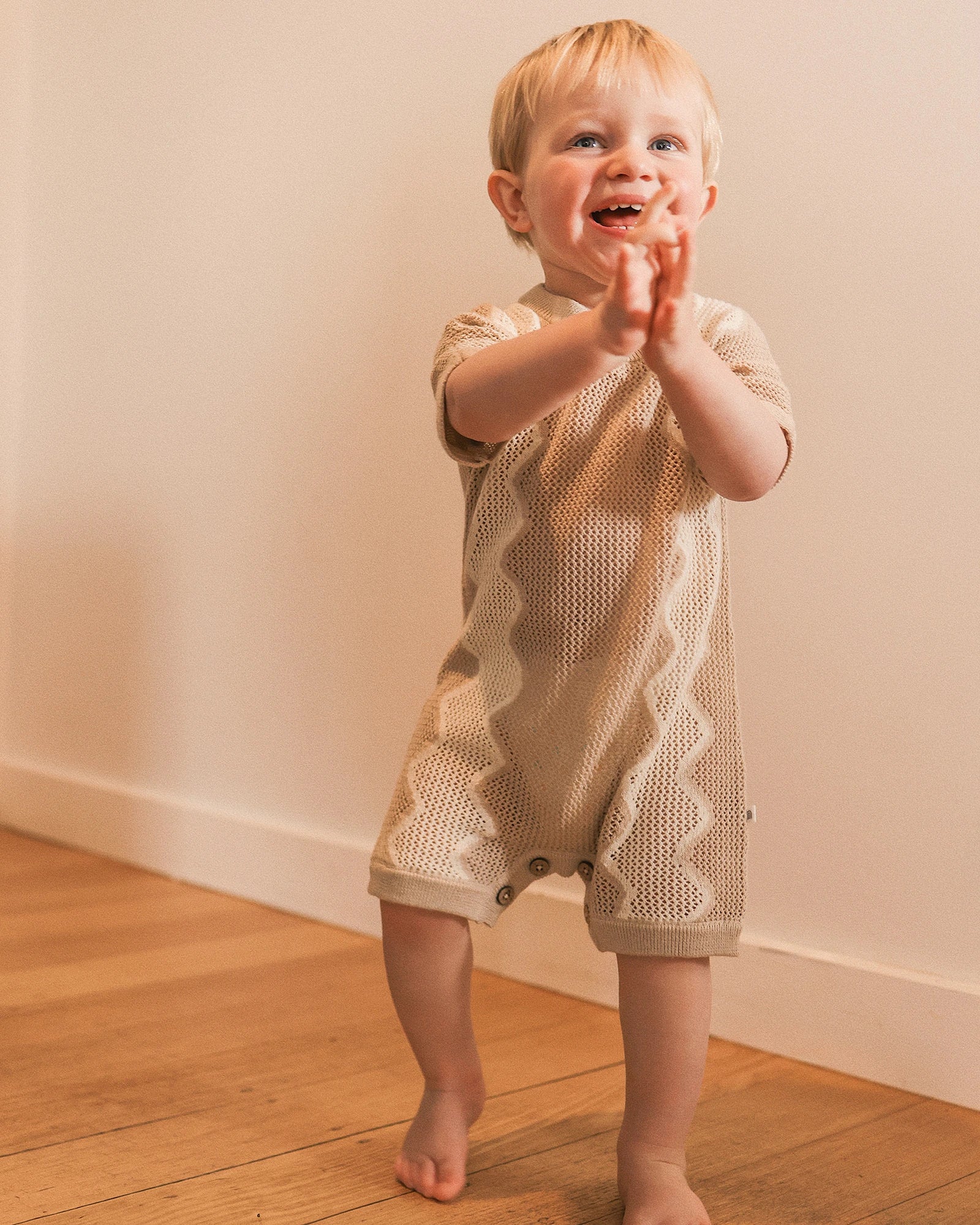 Kynd Baby Slouchy Mesh Knit Romper Shell - Size 0