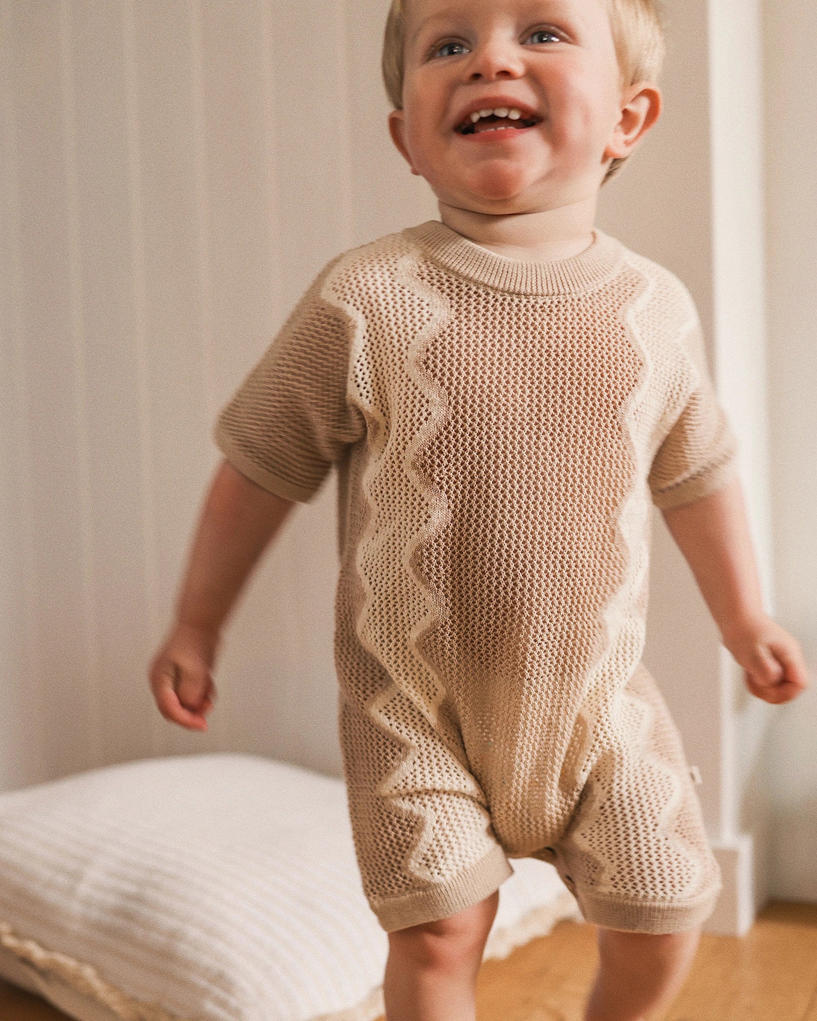 Kynd Baby Slouchy Mesh Knit Romper Shell - Size 0