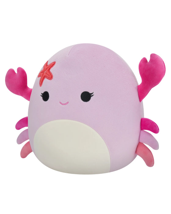 Squishmallows 7.5 Inch Cailey Pink Crab with Starfish Pin
