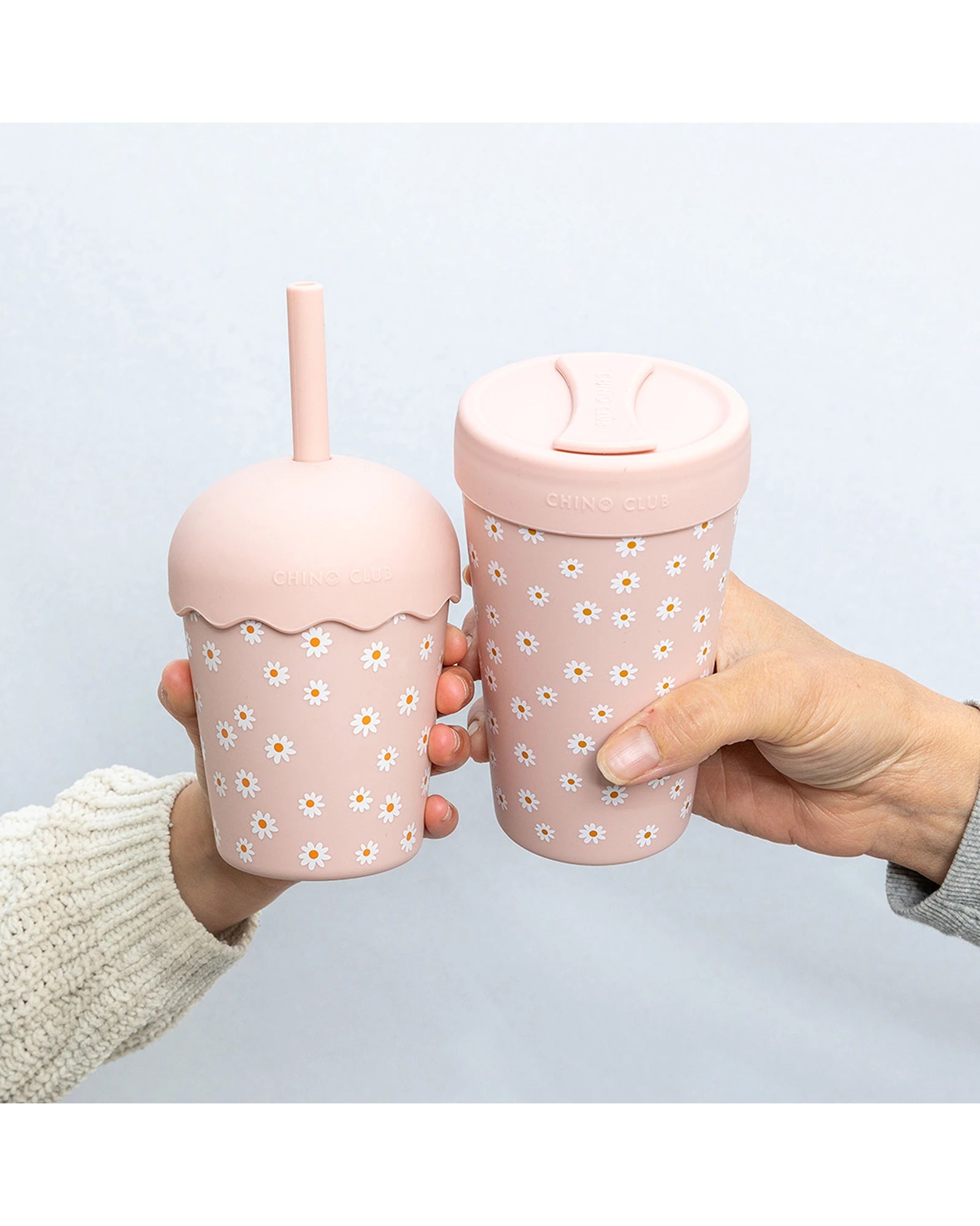 Pink Daisy Mini Smoothie Cup & Straw 200ml