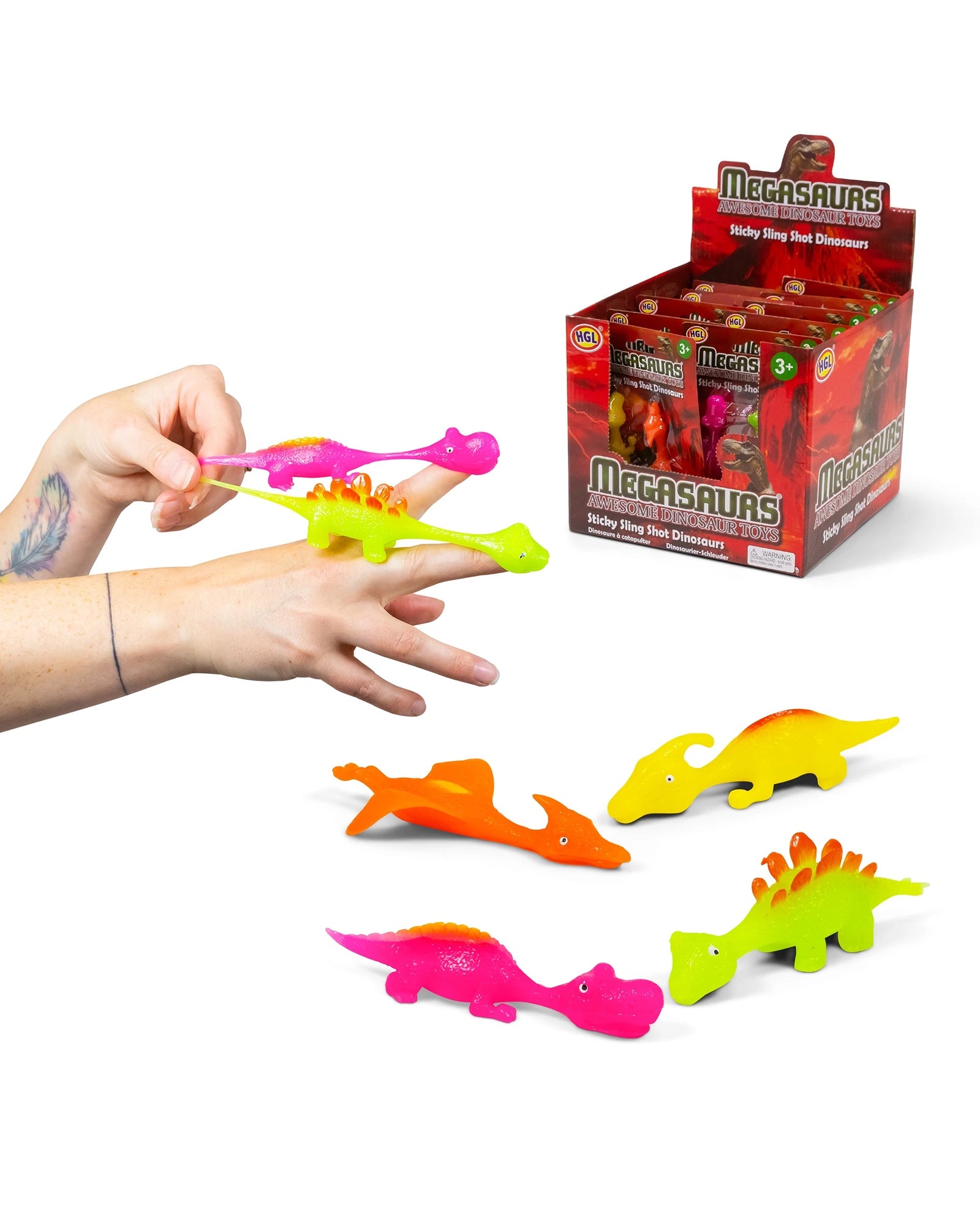 Sticky Slingshot Dinosaurs 2PK - Assorted