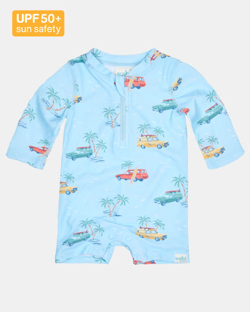 Toshi Swim Onesie L/S Splash - Swell Seekers Sky 00
