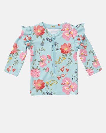 Swim Rashie L/S Twinkle, Aqua Garden, 1
