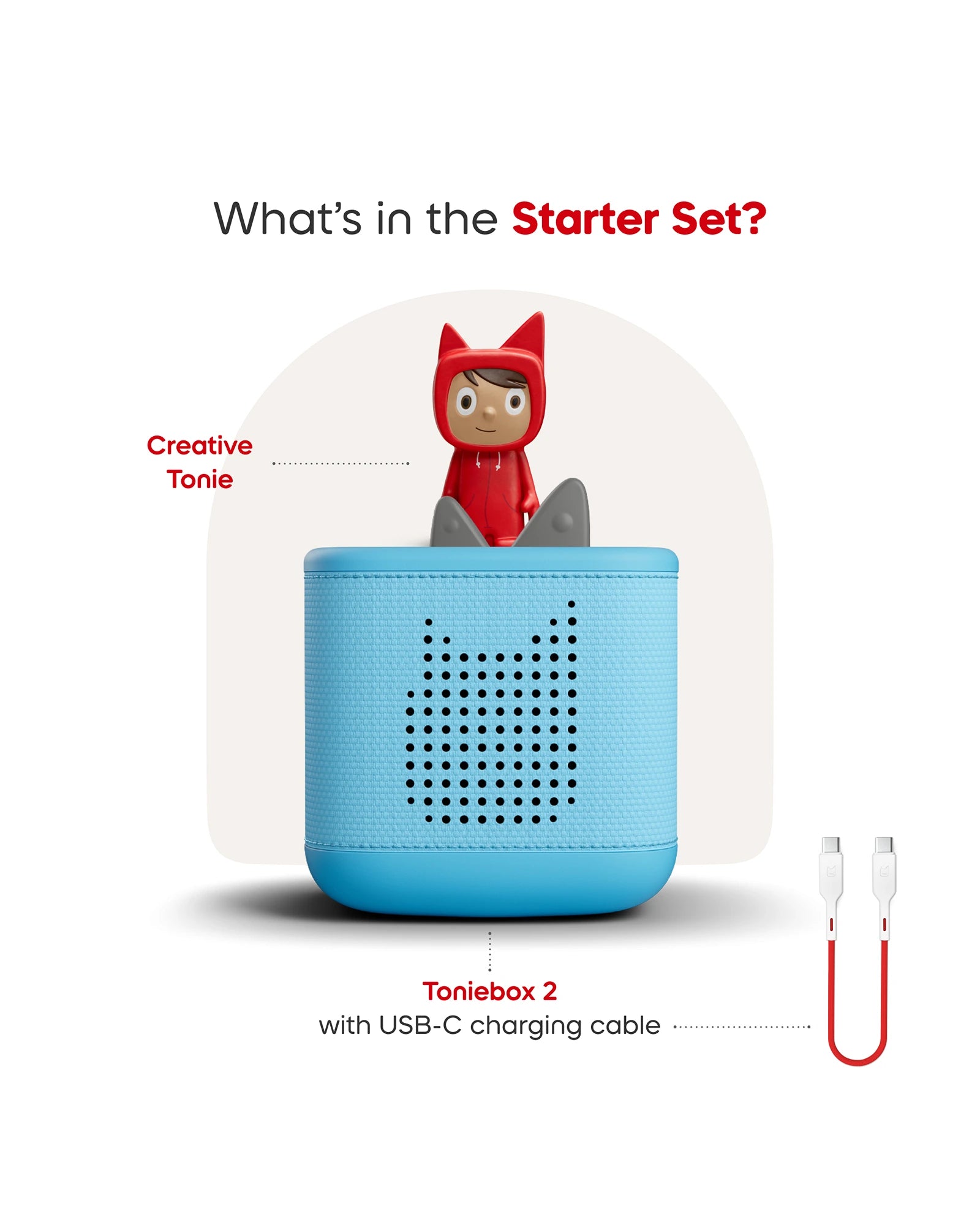 Tonies Toniebox 2 Starter Set with Creative Tonie Rubie - Sky Blue
