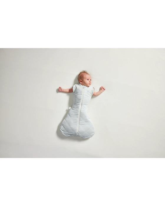 Grow Kindly 1.0 TOG Swaddle Sleeping Bag - Dusk Blue Stripe