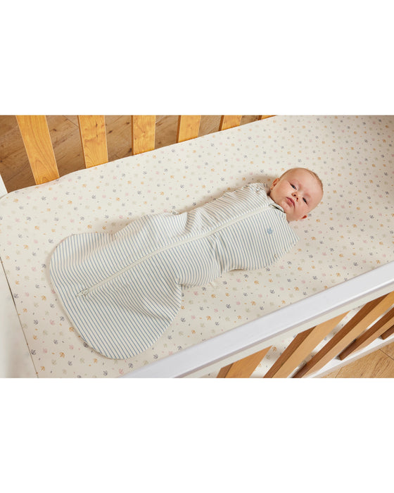 Grow Kindly 1.0 TOG Swaddle Sleeping Bag - Dusk Blue Stripe