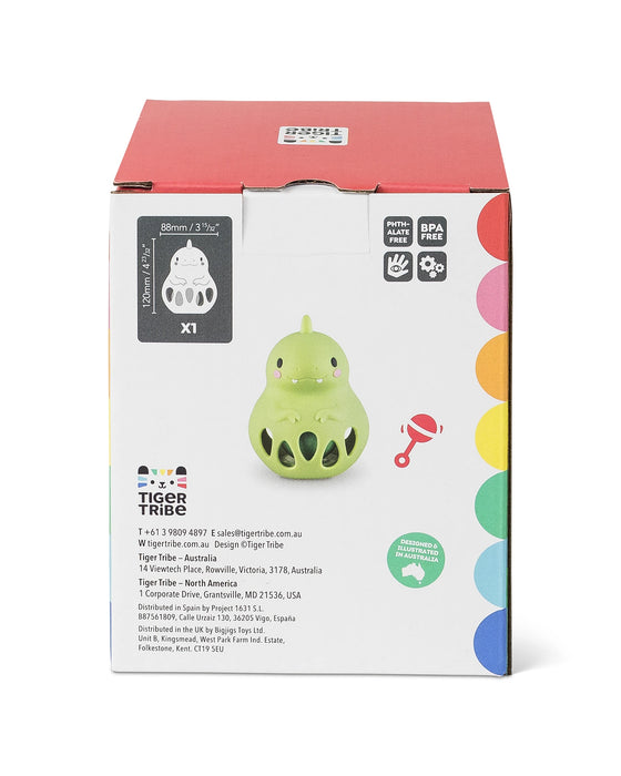 Tiger Tribe Silicone Rattle - Dino