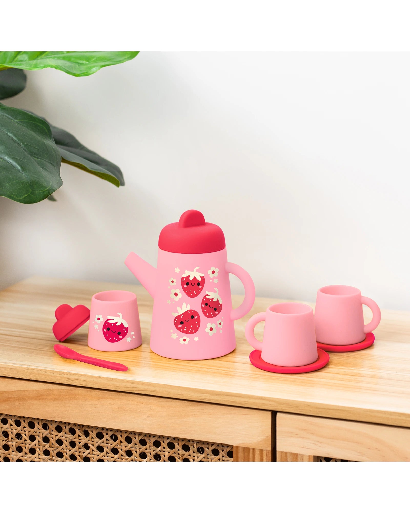 Silicone Tea Set - Strawberry Patch