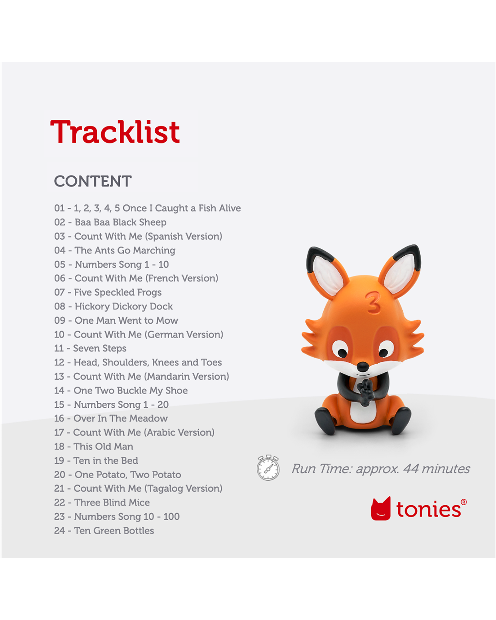 Tonies Favourite Childrens Songs Counting Songs Tonie Audio Character