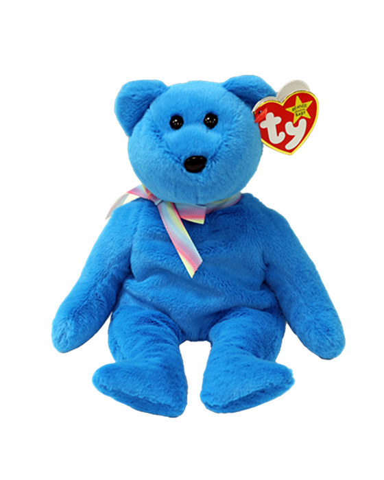 TY Beanie Babies Teddy II Blue Bear