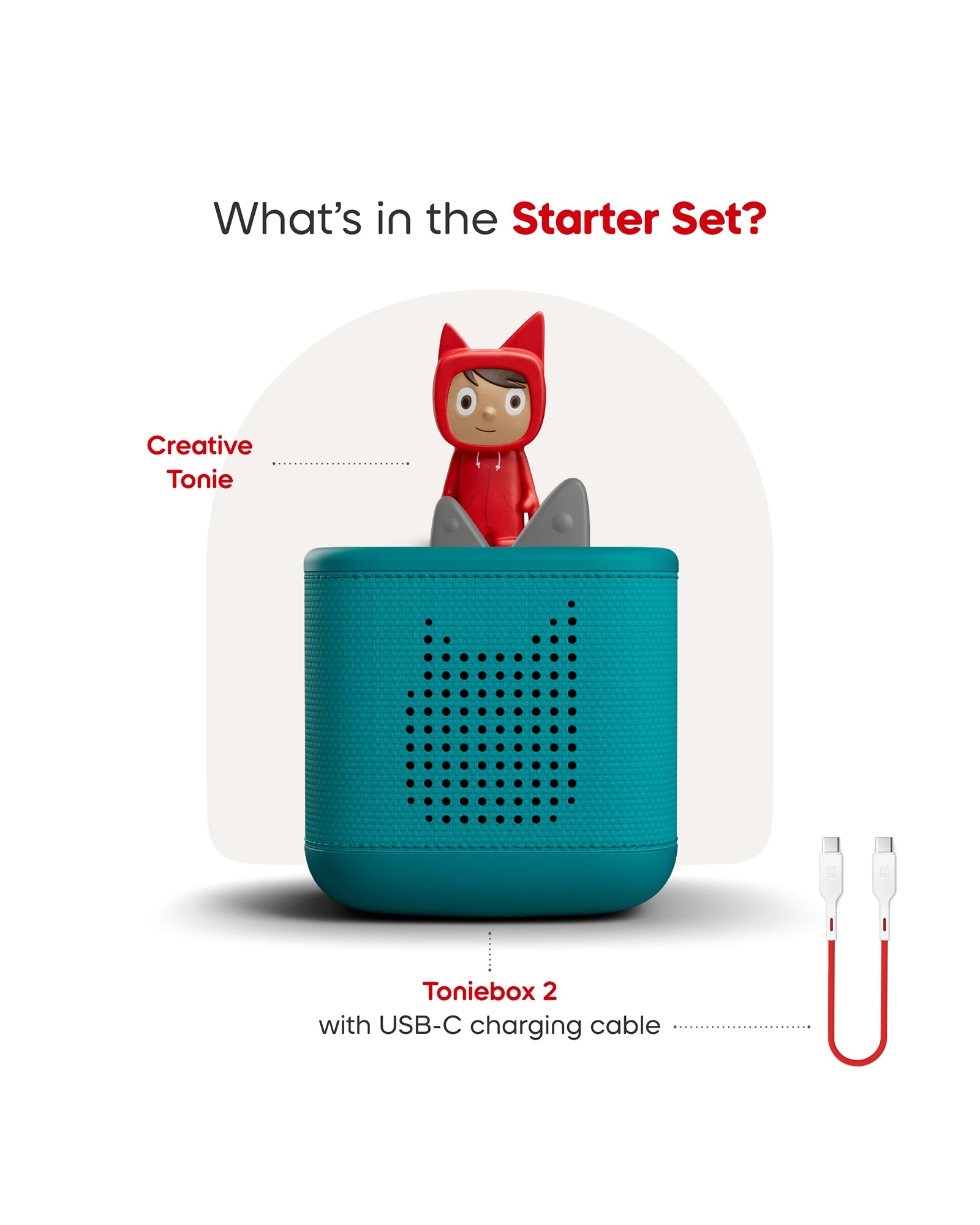 Tonies Toniebox 2 Starter Set with Creative Tonie Rubie - Tropical Teal