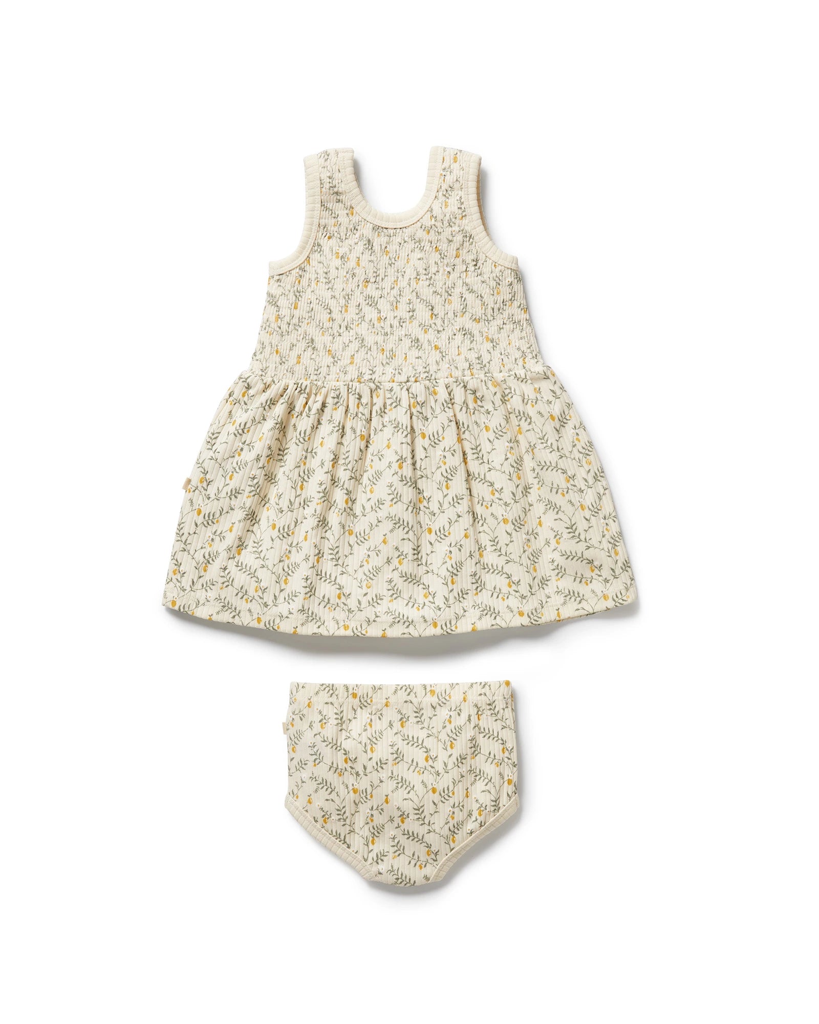 Wilson & Frenchy Lemon Leaf Organic Dress Set 3-6 Months