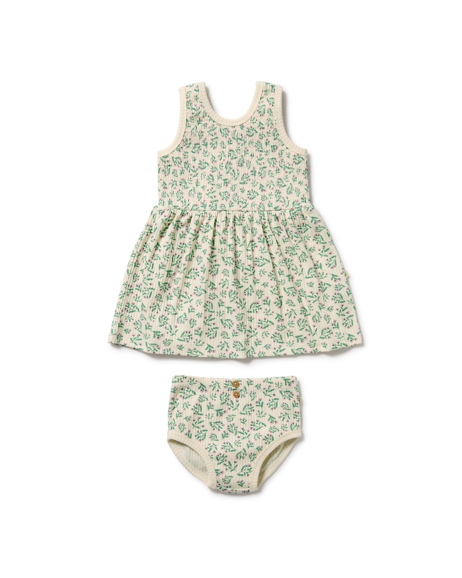 Wilson & Frenchy Periwinkle Organic Dress Set 3-6 Months