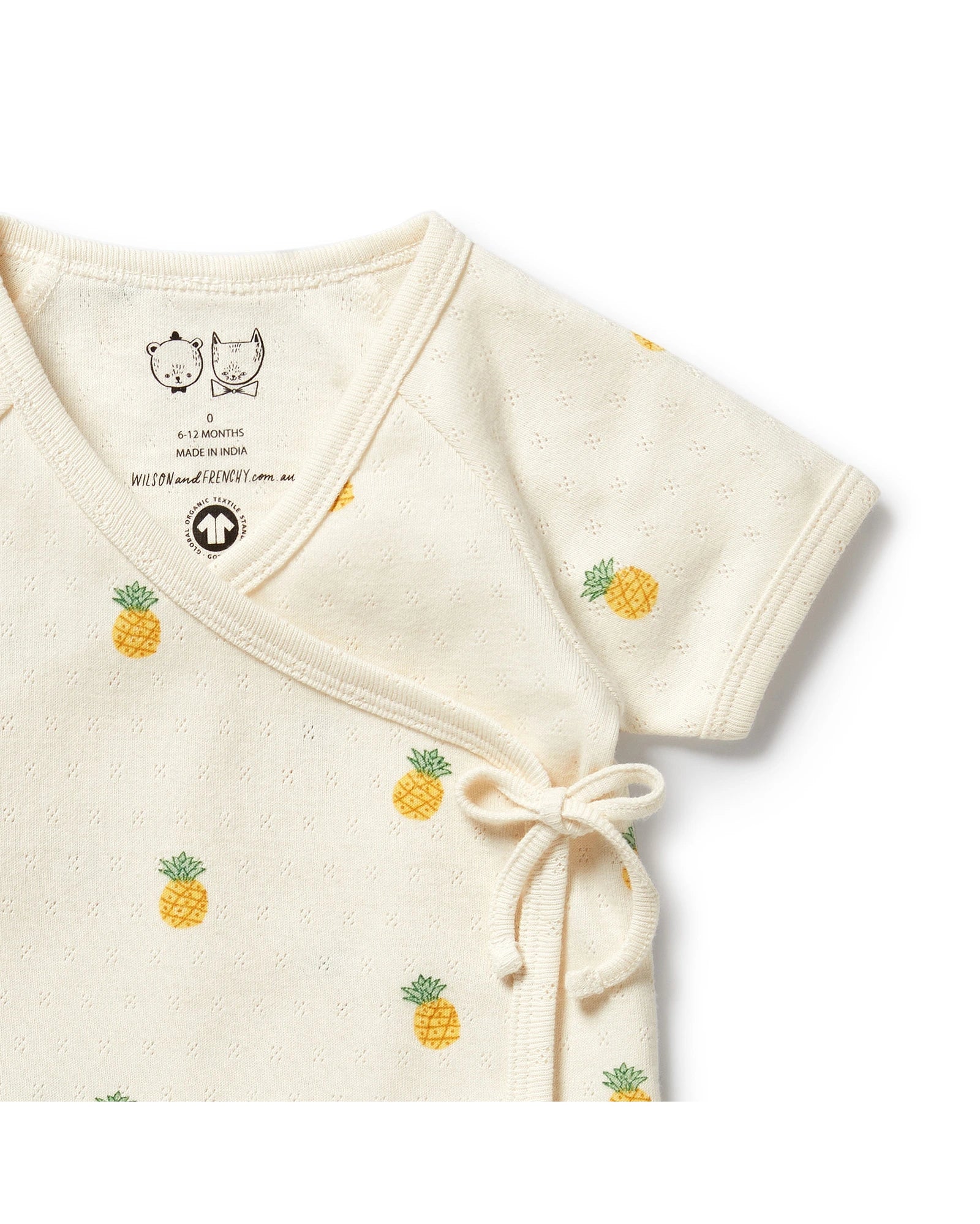 Wilson & Frenchy Piney Pals Organic Pointelle Kimono Set 0-3 Months
