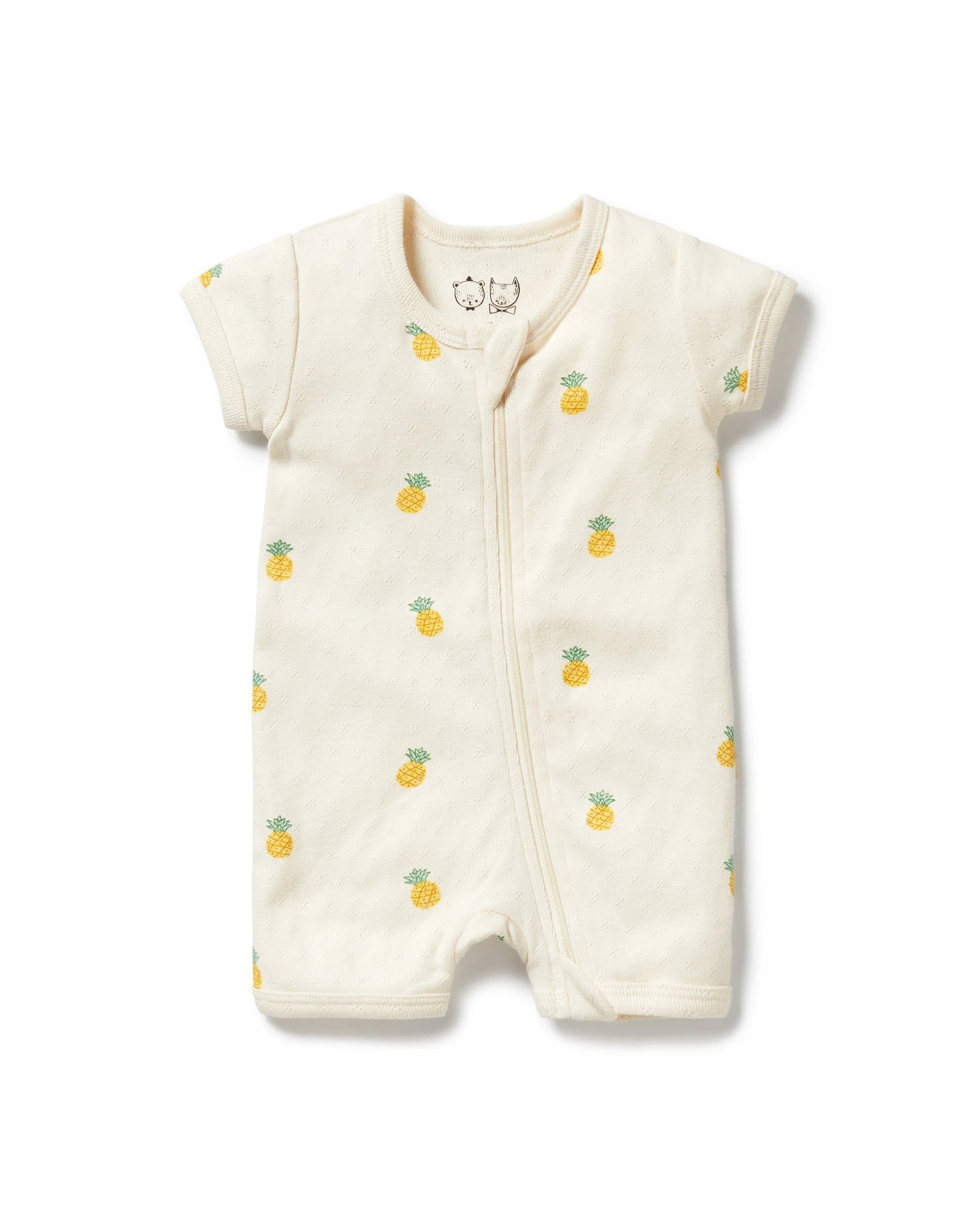 Wilson & Frenchy Piney Pals Organic Pointelle Boyleg Zipsuit 0-3 Months