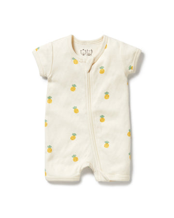 Wilson & Frenchy Piney Pals Organic Pointelle Boyleg Zipsuit 0-3 Months