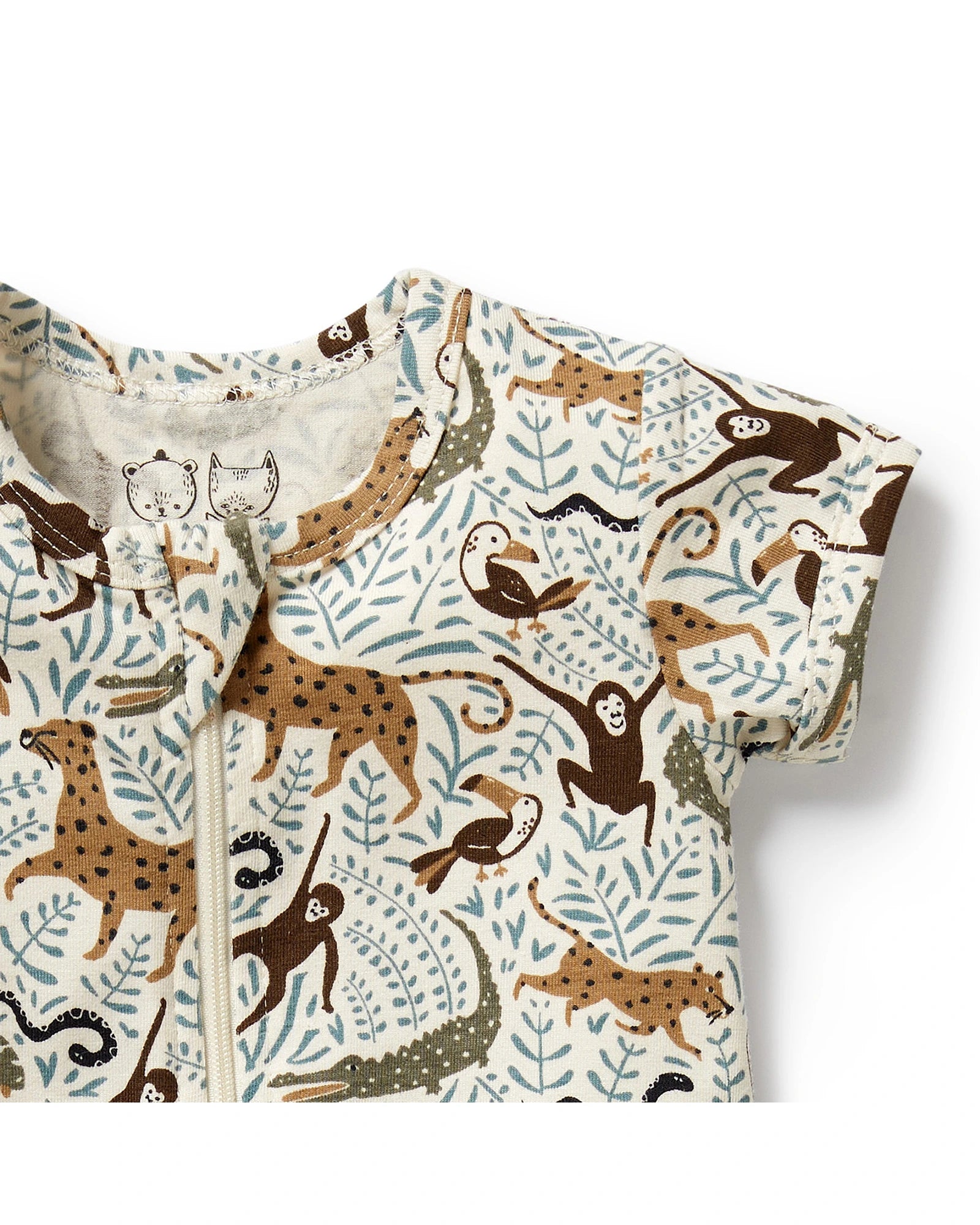 Wilson & Frenchy Mini Jungle Organic Boyleg Zipsuit 0-3 Months