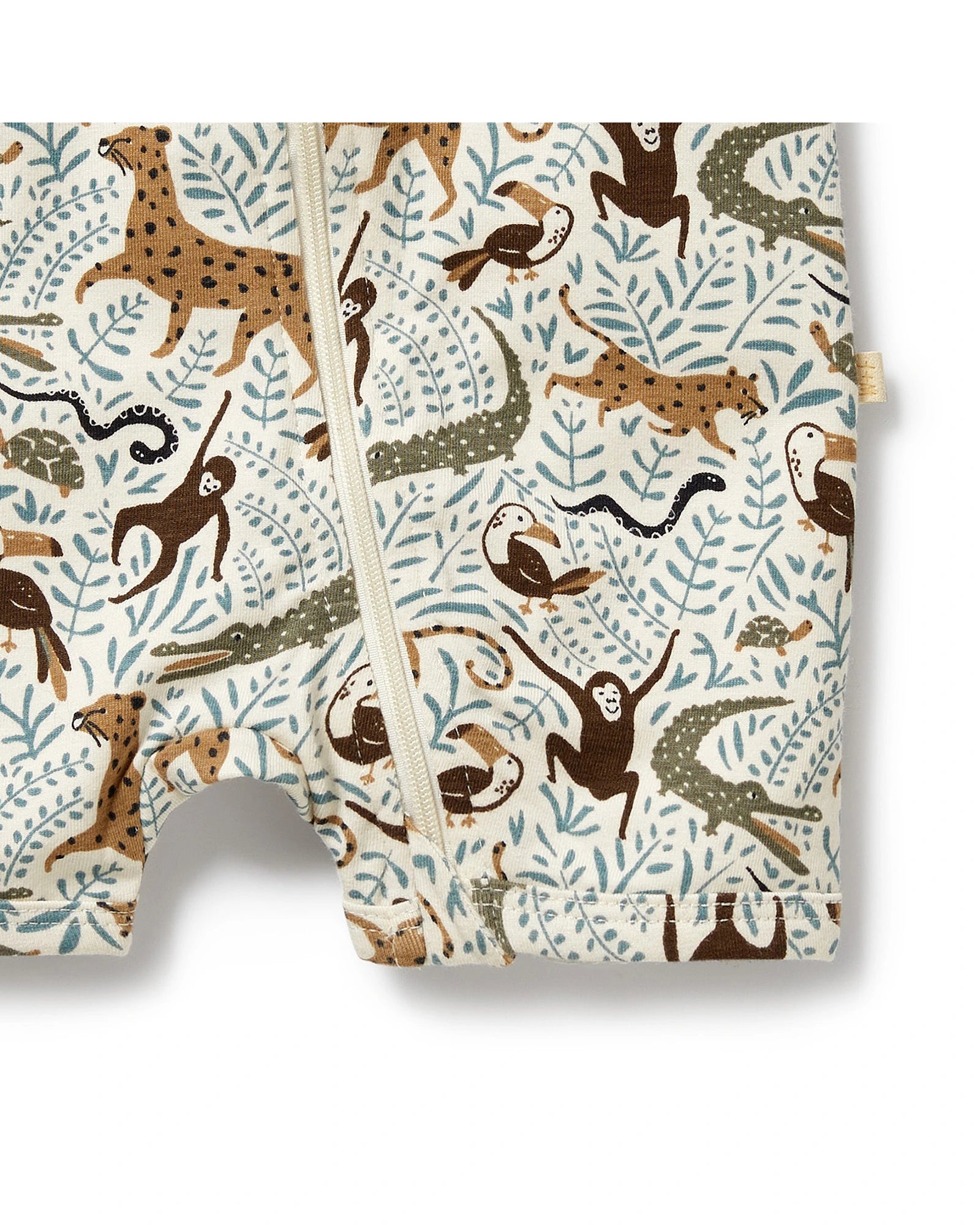 Wilson & Frenchy Mini Jungle Organic Boyleg Zipsuit 0-3 Months