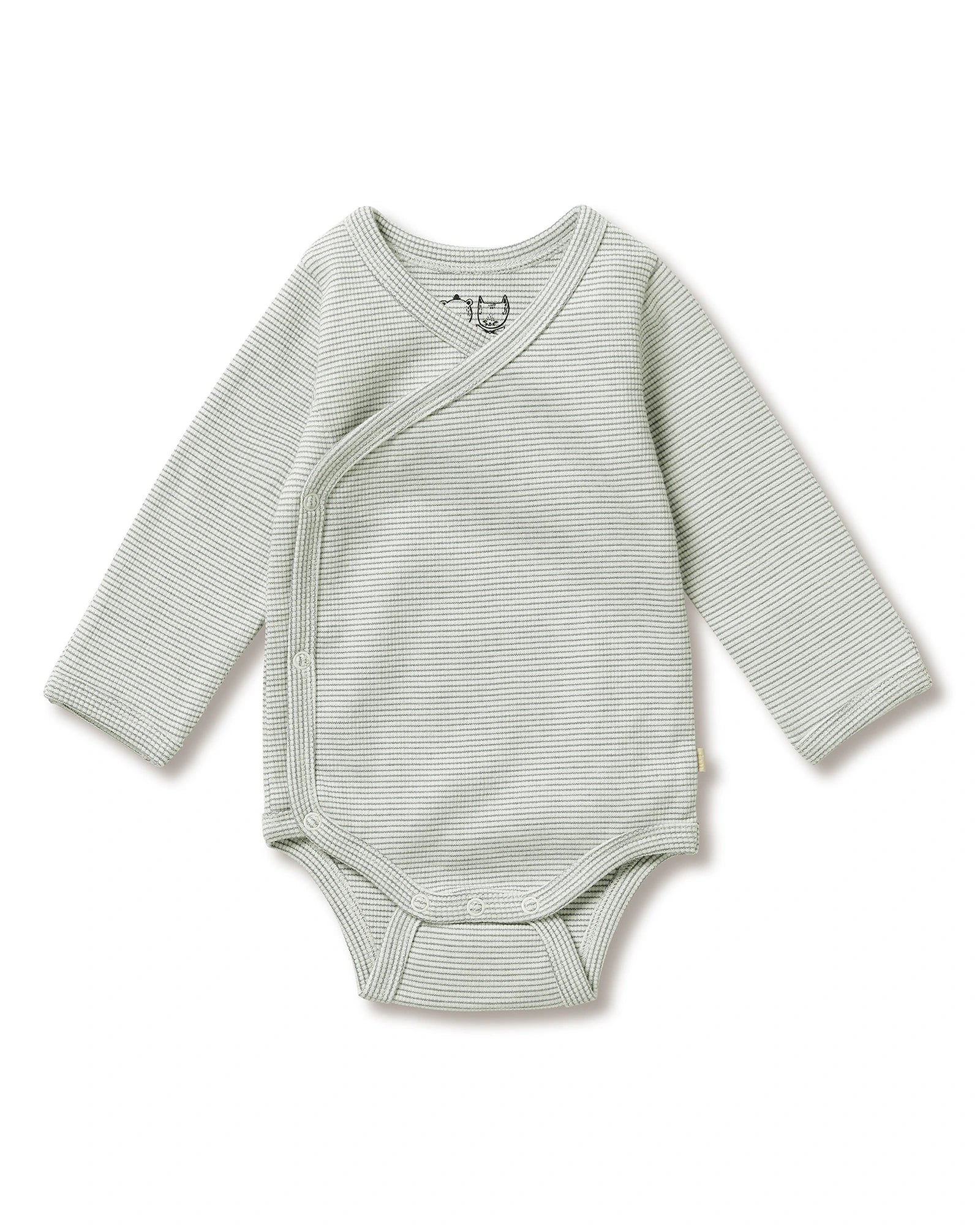 Organic Stripe Rib Kimono Bodysuit 0-3 mths