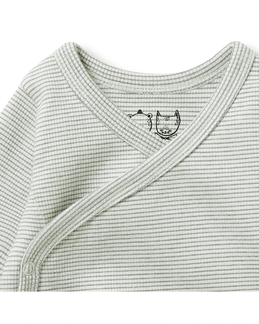 Organic Stripe Rib Kimono Bodysuit 0-3 mths