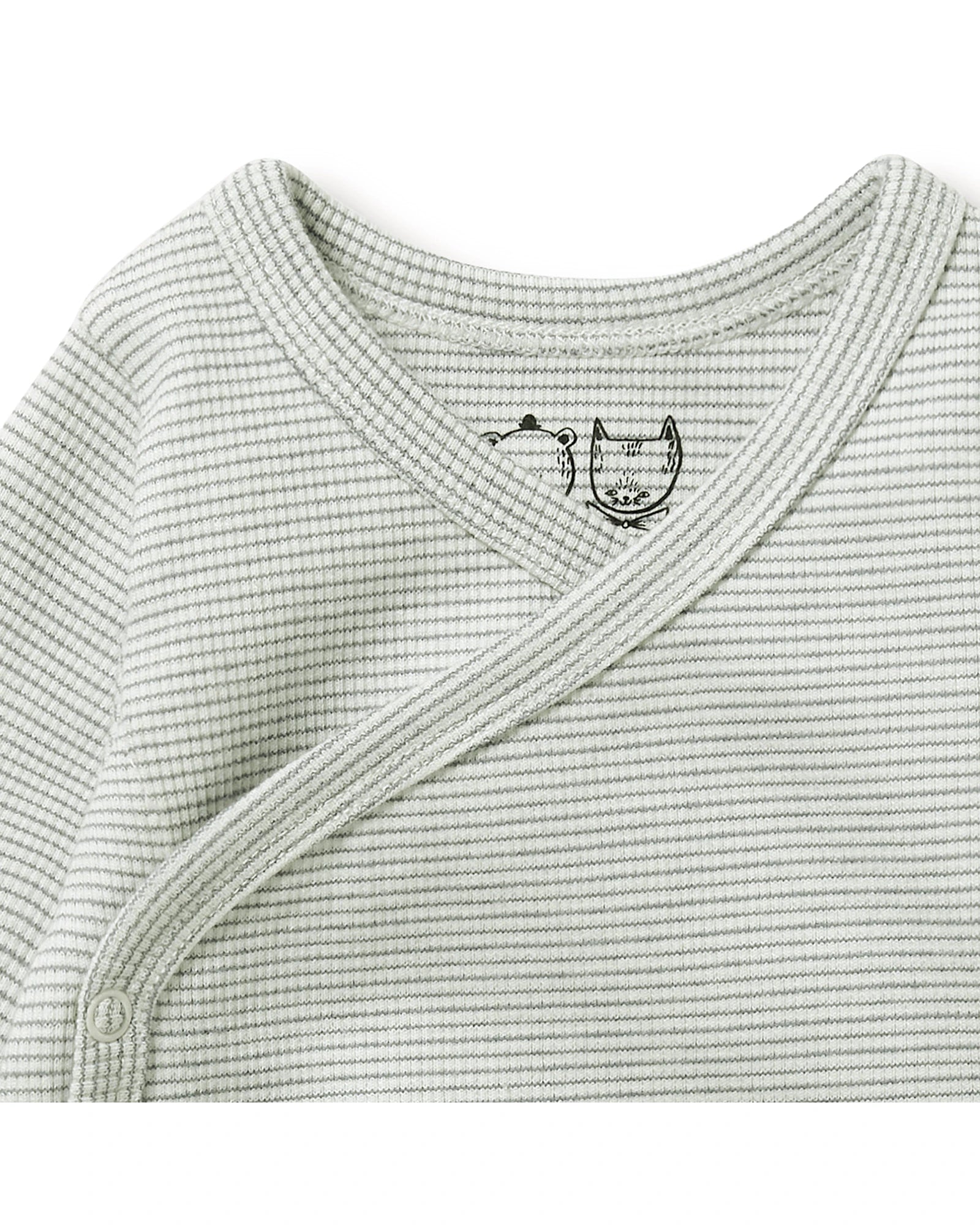 Organic Stripe Rib Kimono Bodysuit 0-3 mths