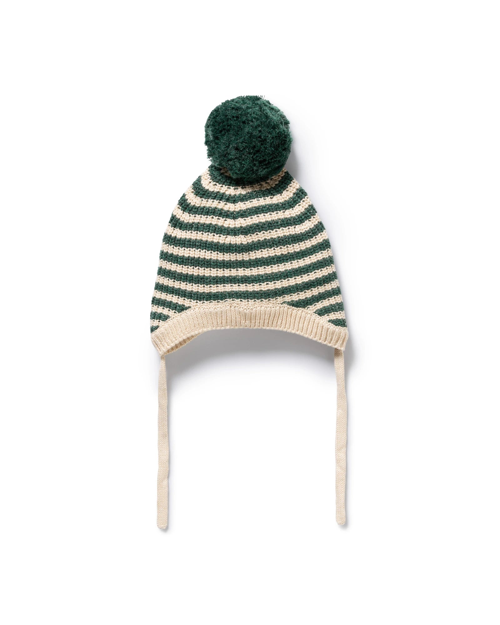 Clover Organic Knitted Stripe Bonnet 0-12 mths