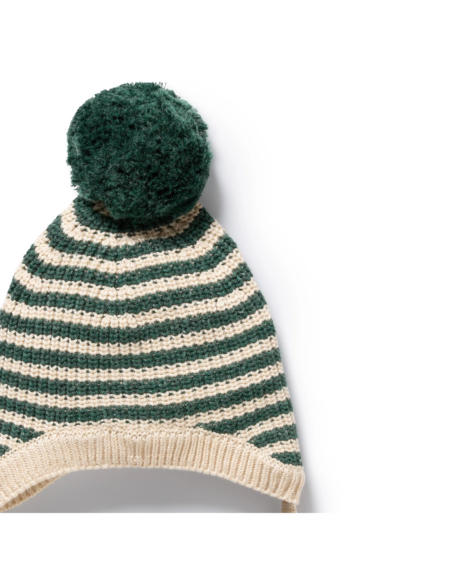 Clover Organic Knitted Stripe Bonnet 0-12 mths