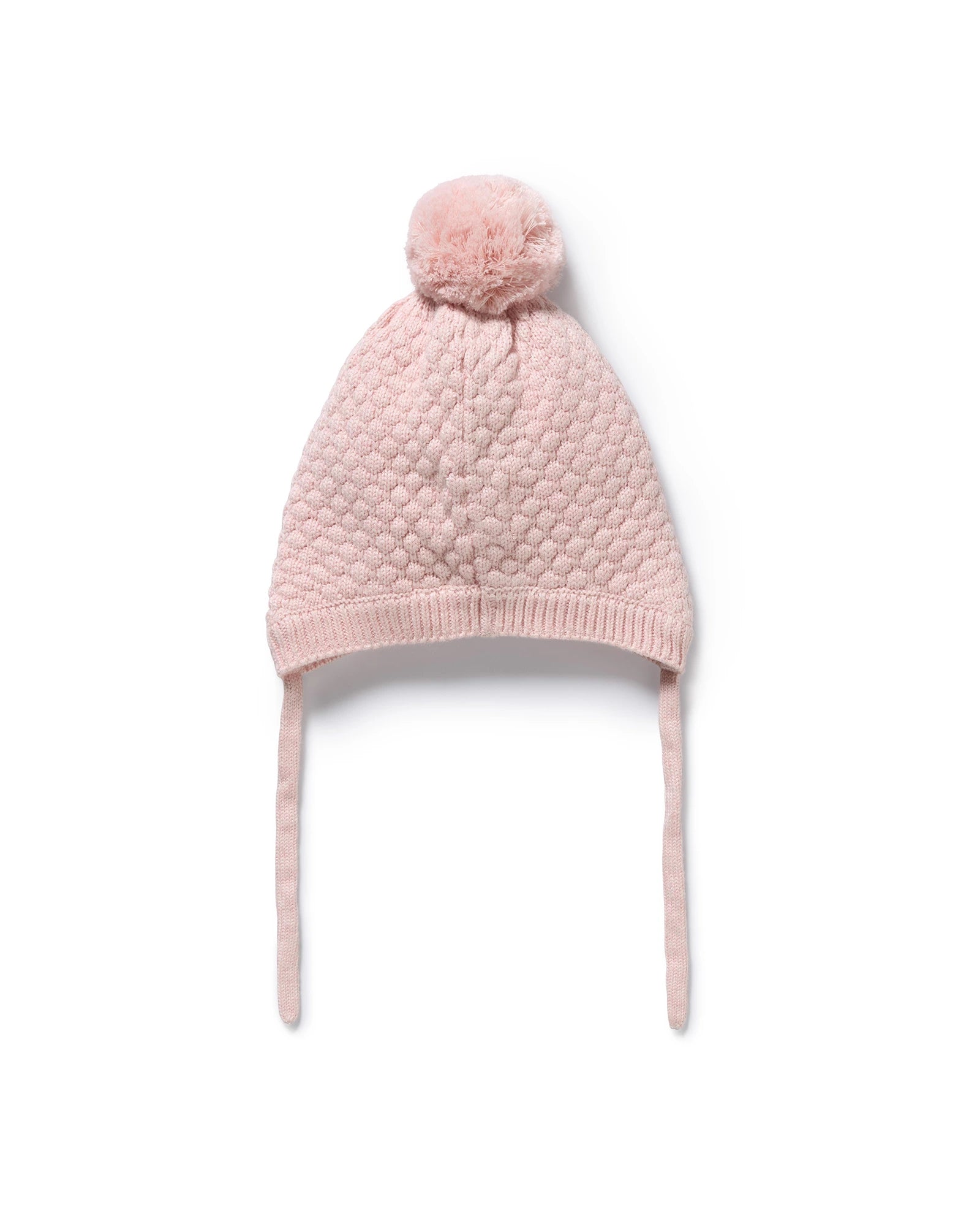 Marshmallow Organic Knitted Bubble Bonnet 12-24 mths XL