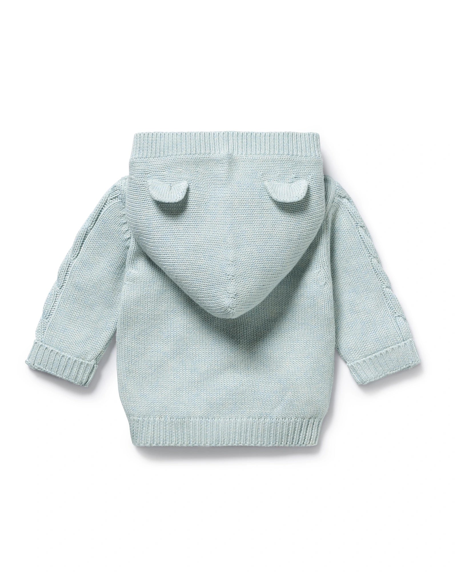 Cloud Blue Organic Knitted Cable Jacket 6-12 mths