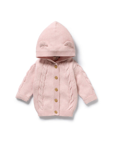 Marshmallow Organic Knitted Cable Jacket 0-3 mths