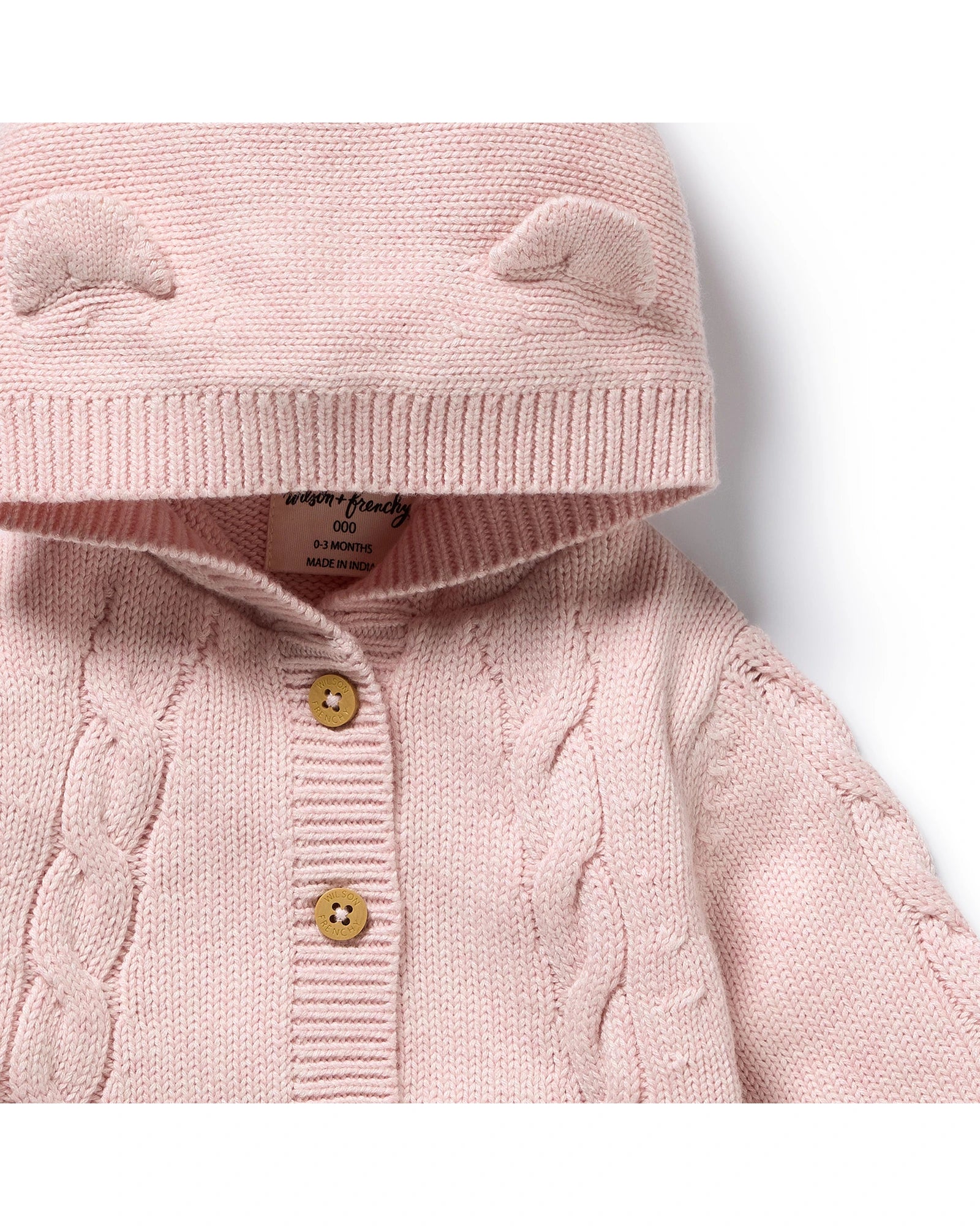 Marshmallow Organic Knitted Cable Jacket 0-3 mths