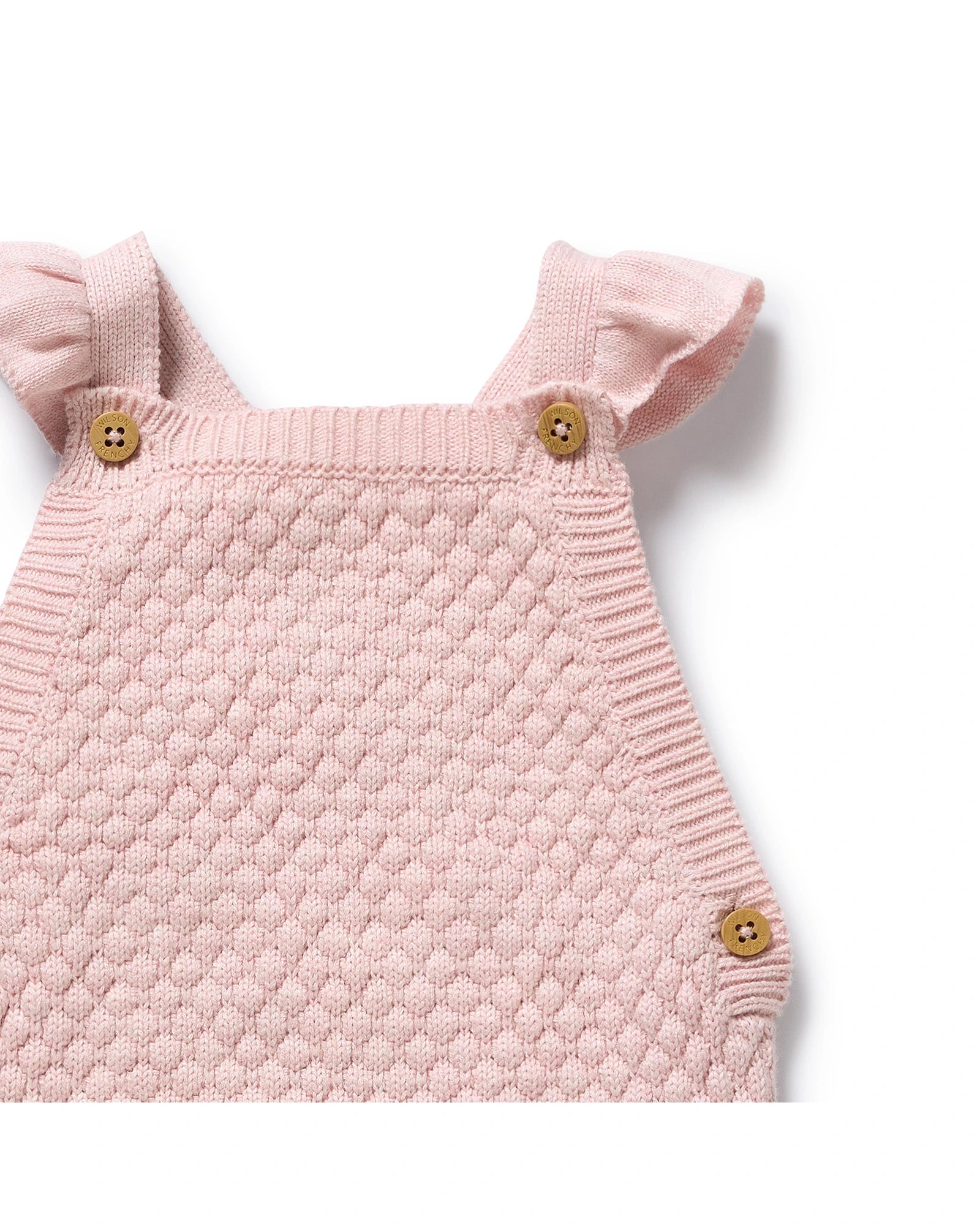 Marshmallow Organic Knitted Bubble Ruffle Overall 6-12 mths