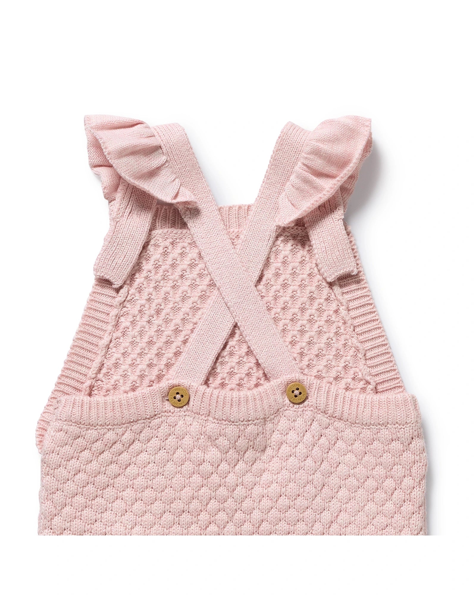 Marshmallow Organic Knitted Bubble Ruffle Overall 6-12 mths