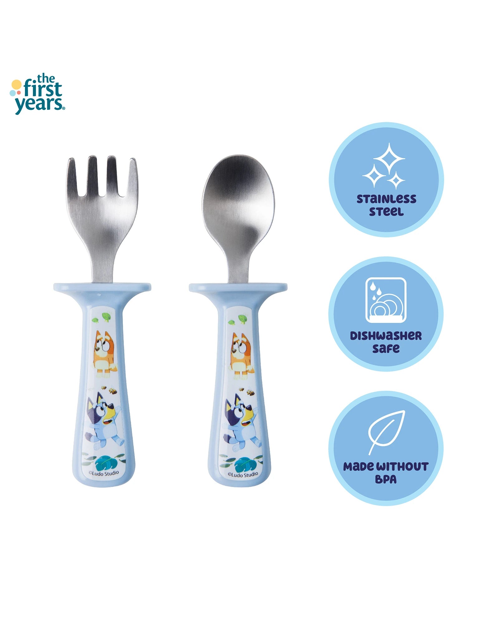 The First Years Bluey Toddler Fork & Spoon Set