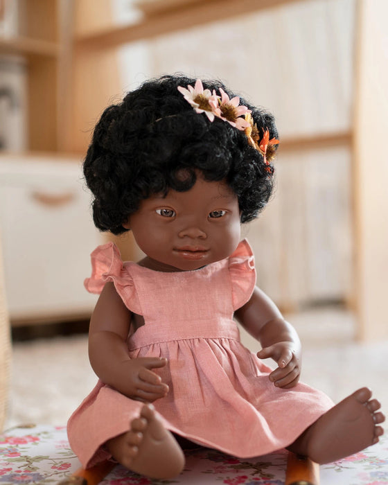 African Girl with Down Syndrome Doll 38cm