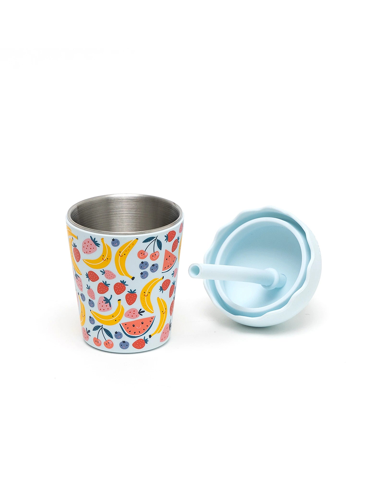 Fruits Blue Mini Smoothie Cup & Straw 200ml
