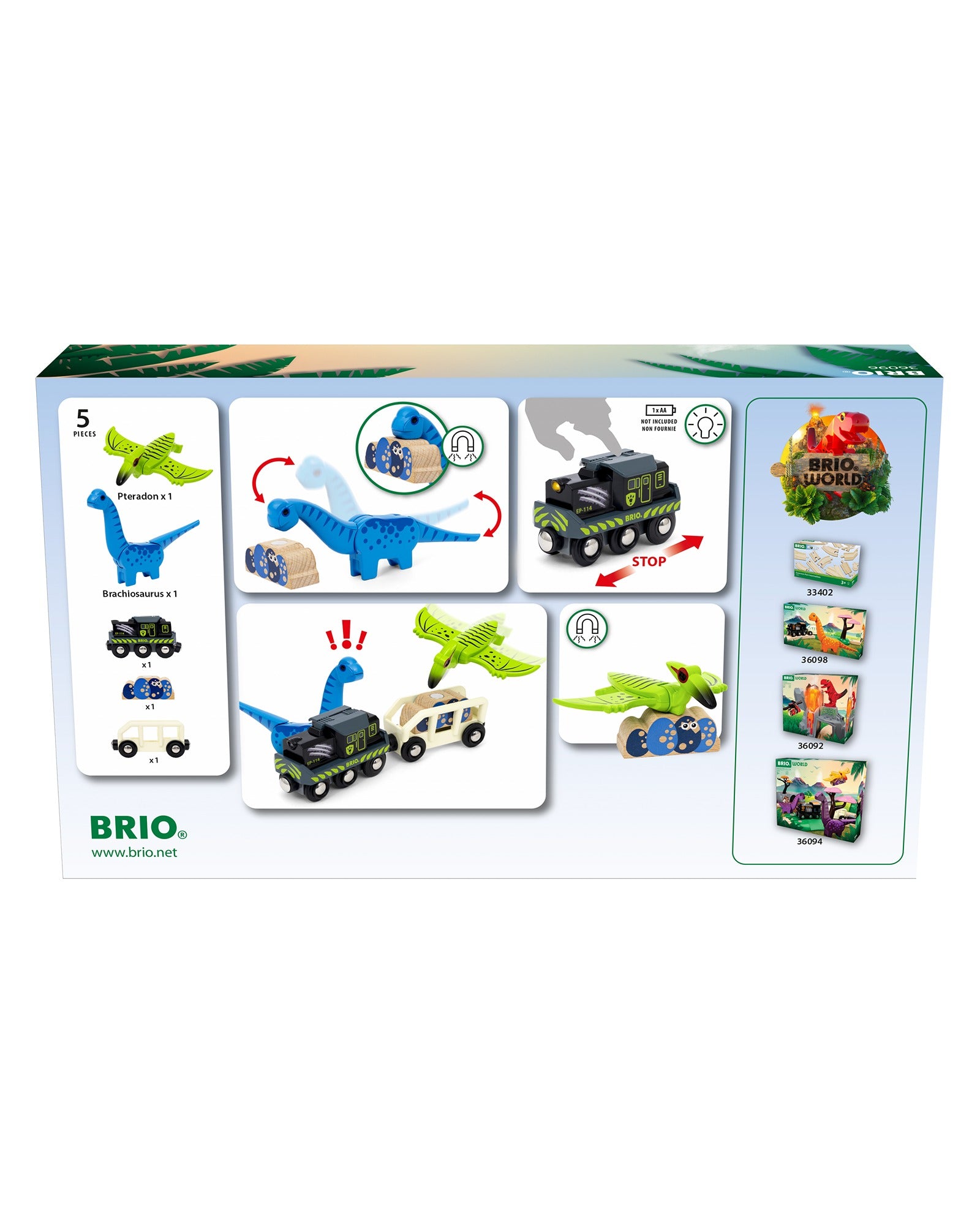 Brio Dinosaur Battery Train 5 Pieces