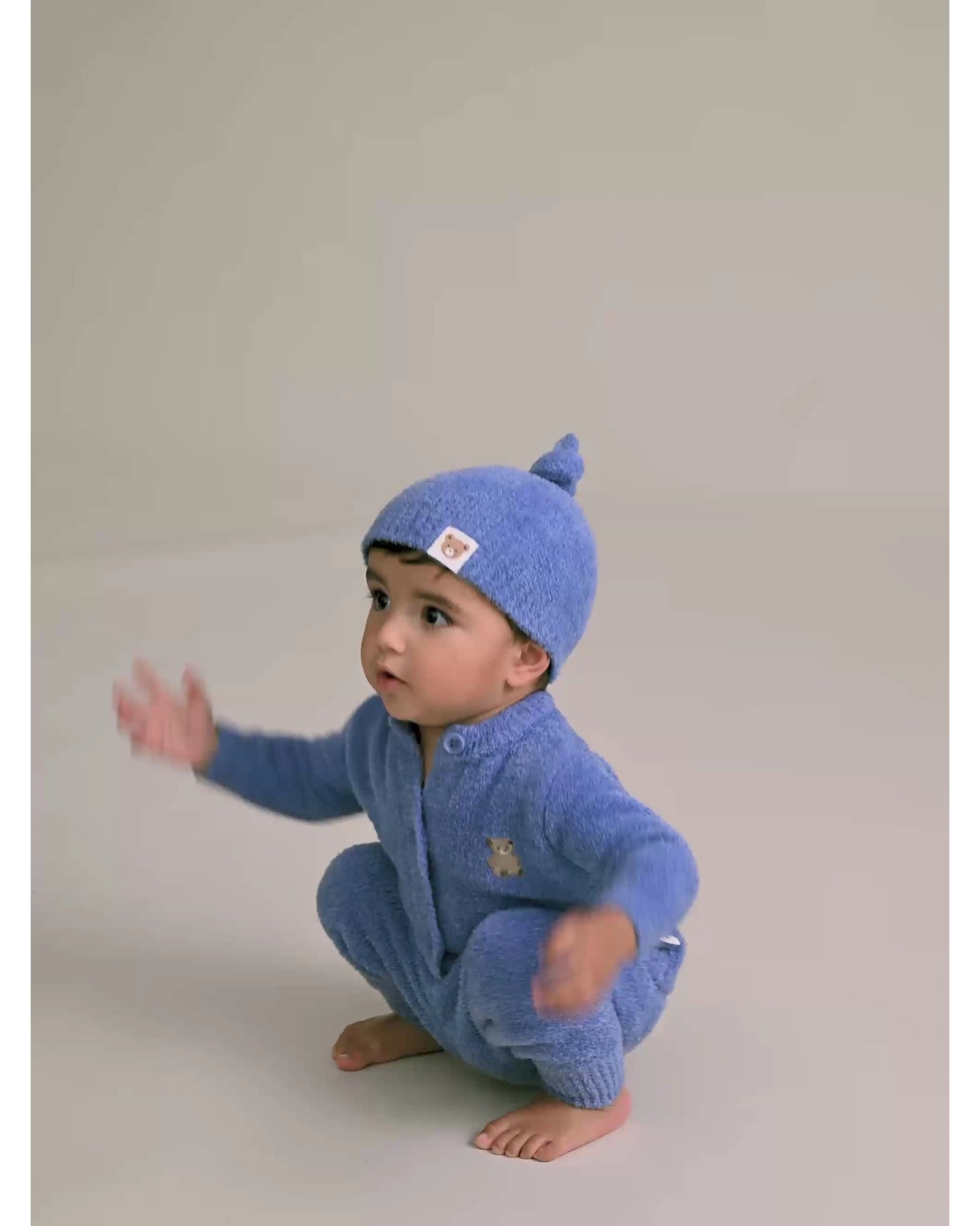 My First Hux Vintage Blue 4Pc Boucle Newborn Set
